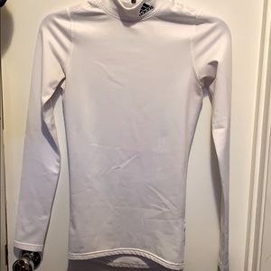 White Adidas Mock Neck Clima Warm